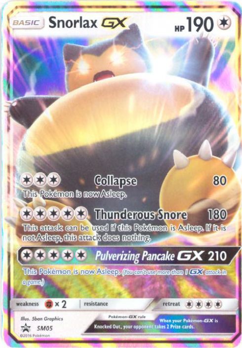 Pokemon Card Promo #SM05 - SNORLAX GX (holo-foil): Sell2BBNovelties.com:  Sell TY Beanie Babies, Action Figures, Barbies, Cards & Toys selling online