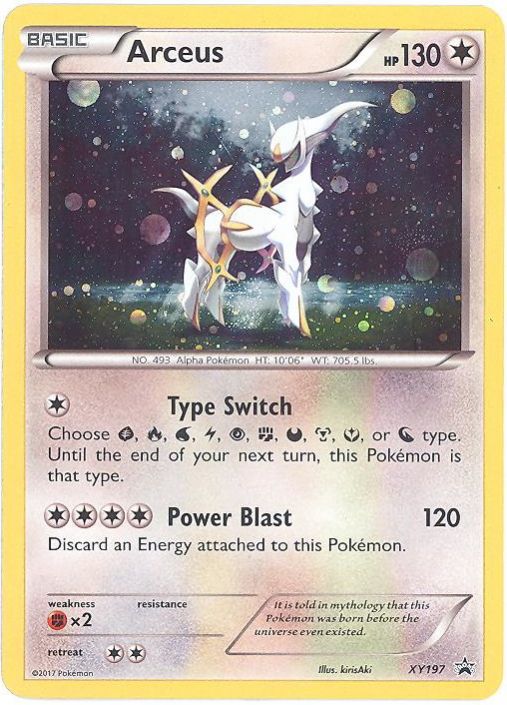 pokemon arceus promo card    We have a winner. This contest comes from the 2009 Pokmon Design Contest that ran in CoroCoro Ichiban! magazine. Working off templates, entrants created designs for either Colorless Rule Arceus XY116 Black Star Promo