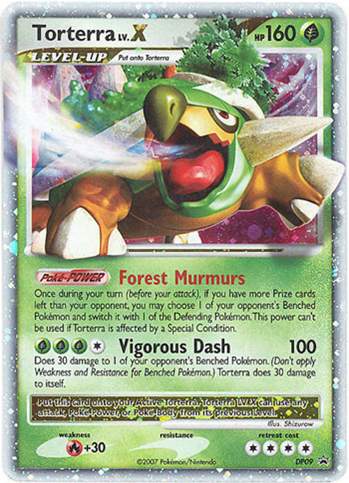 Pokemon Card - D&P Promo #DP09 - TORTERRA LV. X (holo-foil) (Mint):  Sell2BBNovelties.com: Sell TY Beanie Babies, Action Figures, Barbies, Cards  & Toys selling online