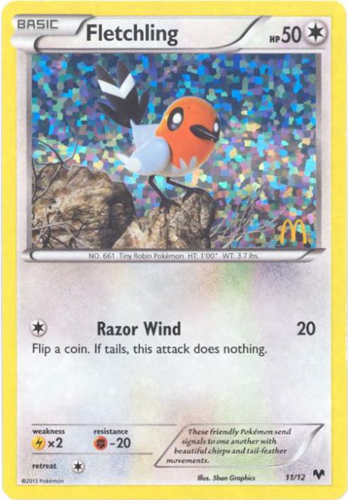 Pokemon Card - McDonald's Promo #11 - FLETCHLING (holo-foil): Sell2BBNovelties.com: Sell TY Beanie Babies, Action Figures, Barbies, Cards & Toys selling online Pokemon Card - McDonald's Promo #11 - FLETCHLING (holo-foil): Sell2BBNovelties.com: Sell TY Beanie Babies, Action Figures, Barbies, Cards & Toys selling online