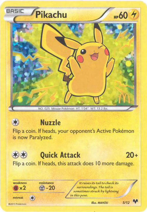 Pokemon Card McDonald's Promo 5 PIKACHU (holofoil
