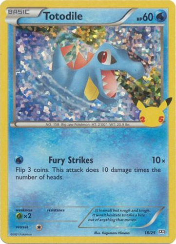 Pokemon Card - McDonalds 25th Anniversary Promo 18/25 - TOTODILE (holo-foil)  (Mint): Sell2BBNovelties.com: Sell TY Beanie Babies, Action Figures,  Barbies, Cards & Toys selling online