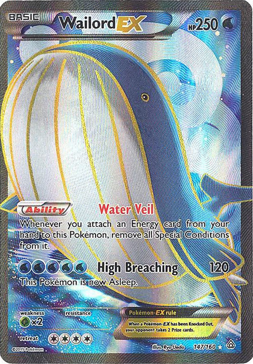 wailord ex pokemon card value Pokemon - Wailord-EX (38/160) - Holo Rare EX Trading Card - 1 Card