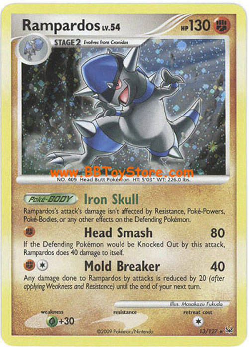 Pokemon Card - Platinum 13/127 - RAMPARDOS Lv.54 (holo-foil) (Mint)