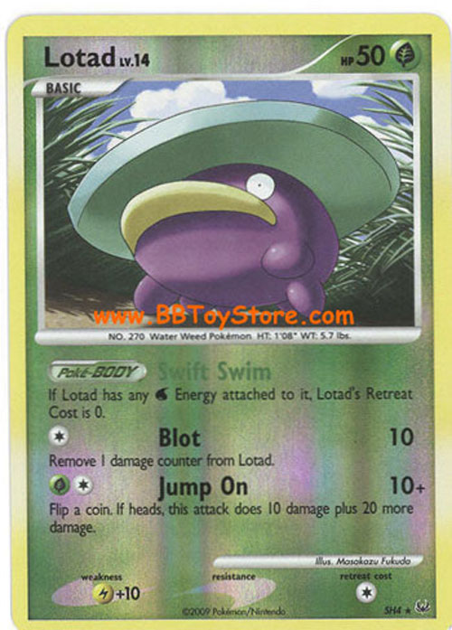 Pokemon Card - Platinum SH4 - LOTAD Lv.14 (reverse holo) (Mint)