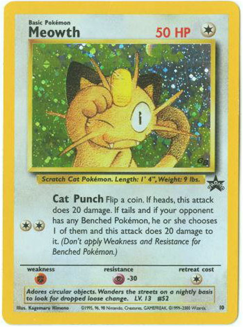 Pokemon Card - Black Star Promo #10 - MEOWTH (holo-foil ...