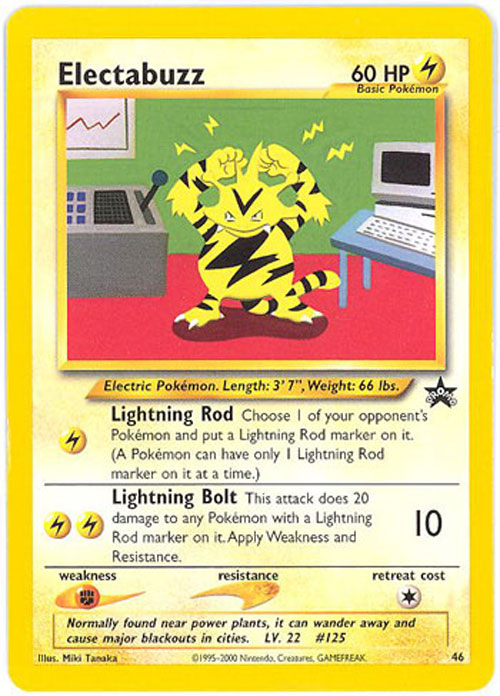 pokemon card electabuzz Pokemon Base Set Rare Electabuzz #20