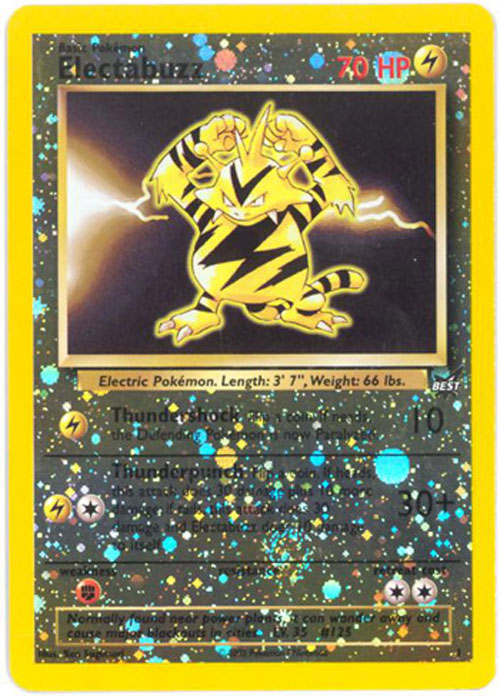 Pokemon Card - BEST Promo #1 - ELECTABUZZ (holo-foil): Sell2BBNovelties.com: Sell TY Beanie ...