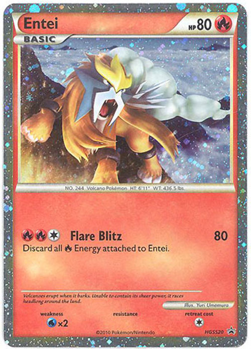 entei holo pokemon card 4/132 Reverse Rare Vintage Near Mint you may discard the top 5 cards from your deck Pokemon Card - Call of