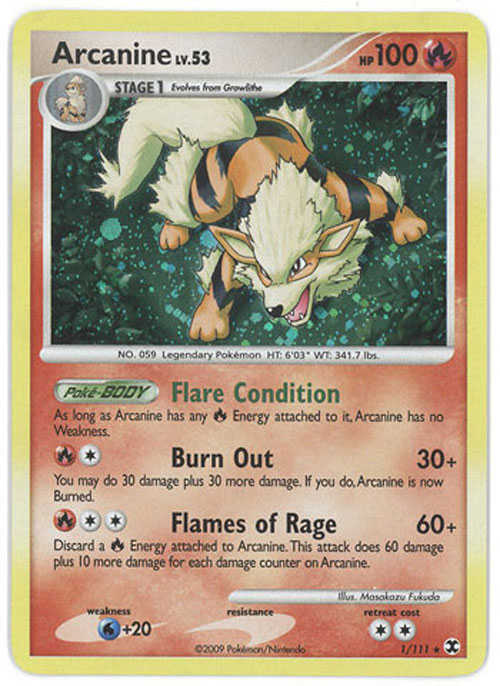 Pokemon Card - PL: Rising Rivals 1/111 - ARCANINE Lv.53 (holo-foil) (Mint): Sell2BBNovelties.com: Sell TY Beanie Babies, Action Figures, Barbies, Cards & Toys selling online Pokemon Card - PL: Rising Rivals 1/111 - ARCANINE Lv.53 (holo-foil) (Mint): Sell2BBNovelties.com: Sell TY Beanie Babies, Action Figures, Barbies, Cards & Toys selling online