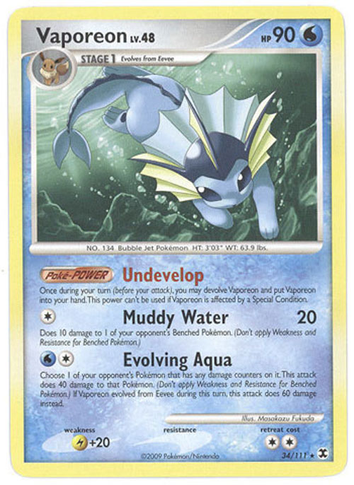 rare vaporeon card Rare Vaporeon Pokemon Card Credit Card Skin