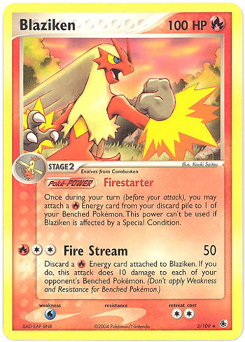 Blaziken 15/109 EX Ruby & Sapphire Rare Non-Holo Pokemon Card NM