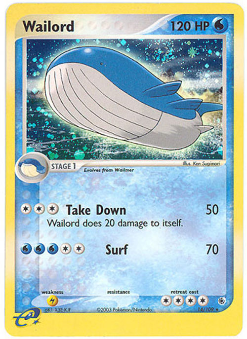 Pokemon Card - Ruby & Sapphire 14/109 - WAILORD (holo-foil) (Mint)