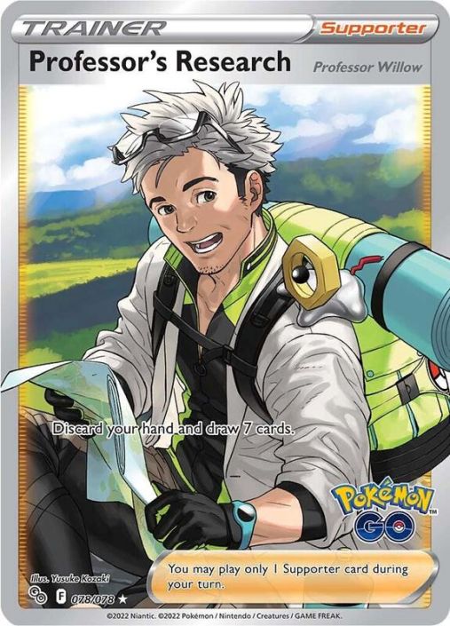 Pokemon Card - Pokemon GO 078/078 - PROFESSOR'S RESEARCH (Full Art) (Ultra Rare) (Mint)