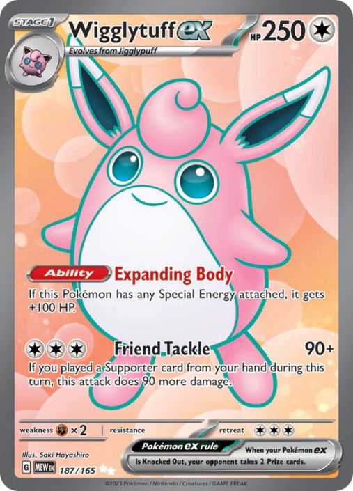 Pokemon Card - Scarlet & Violet 151 187/165 - WIGGLYTUFF EX (Ultra Rare)  (Mint): Sell2BBNovelties.com: Sell TY Beanie Babies, Action Figures,  Barbies, Cards & Toys selling online