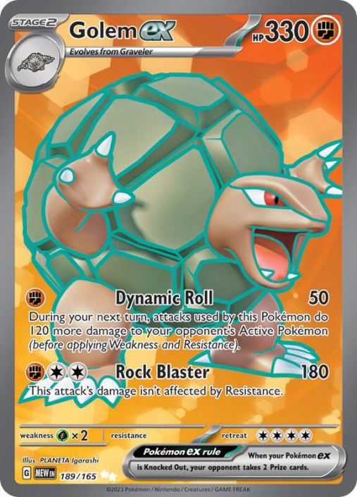 Pokemon Card - Scarlet & Violet 151 189/165 - GOLEM EX (Ultra Rare) (Mint):  Sell2BBNovelties.com: Sell TY Beanie Babies, Action Figures, Barbies, Cards  & Toys selling online