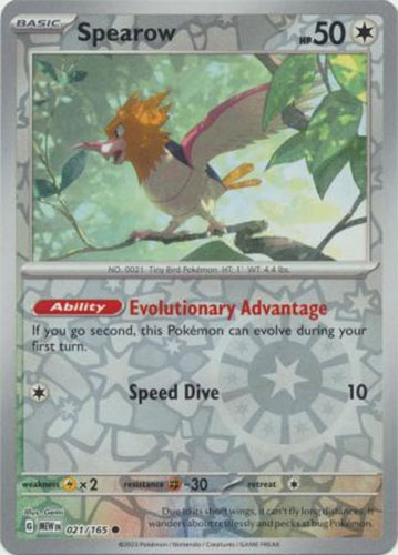 Pokemon Card - Scarlet & Violet 151 - 021/165 SPEAROW (REVERSE holo-foil) (Mint)