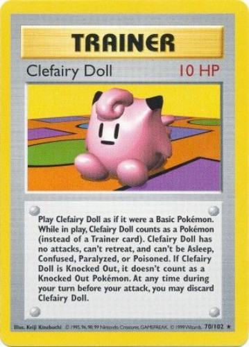 Pokemon Card - Base Set 70/102 - CLEFAIRY DOLL (rare) *Shadowless* (Mint)