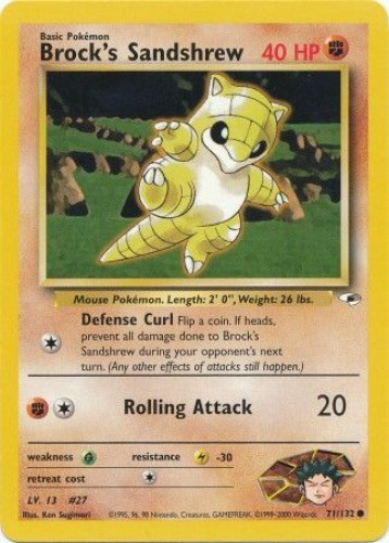 Pokemon Card - Gym Heroes 71/132 - BROCK'S SANDSHREW (common) (Mint): Sell2BBNovelties.com: Sell TY Beanie Babies, Action Figures, Barbies, Cards & Toys selling online Pokemon Card - Gym Heroes 71/132 - BROCK'S SANDSHREW (common) (Mint): Sell2BBNovelties.com: Sell TY Beanie Babies, Action Figures, Barbies, Cards & Toys selling online