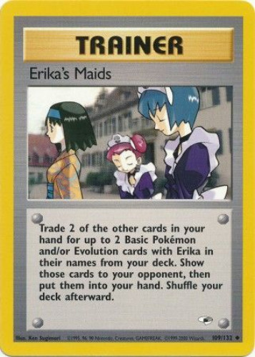 Pokemon Card - Gym Heroes 109/132 - ERIKA'S MAIDS (uncommon) (Mint): Sell2BBNovelties.com: Sell TY Beanie Babies, Action Figures, Barbies, Cards & Toys selling online Pokemon Card - Gym Heroes 109/132 - ERIKA'S MAIDS (uncommon) (Mint): Sell2BBNovelties.com: Sell TY Beanie Babies, Action Figures, Barbies, Cards & Toys selling online