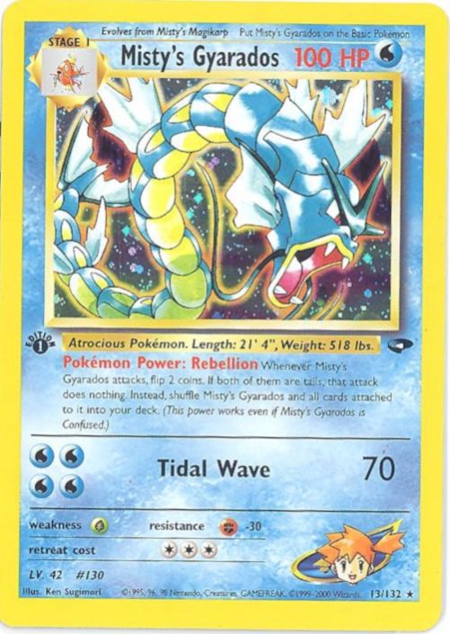 Pokemon Card - Gym Challenge 13/132 - MISTY'S GYARADOS (holo-foil) *1st Edition* (Mint): Sell2BBNovelties.com: Sell TY Beanie Babies, Action Figures, Barbies, Cards & Toys selling online Pokemon Card - Gym Challenge 13/132 - MISTY'S GYARADOS (holo-foil) *1st Edition* (Mint): Sell2BBNovelties.com: Sell TY Beanie Babies, Action Figures, Barbies, Cards & Toys selling online