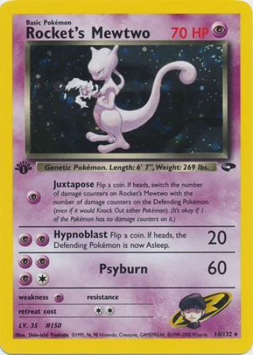 Pokemon Card - Gym Challenge 14/132 - ROCKET'S MEWTWO (holo-foil) *1st  Edition* (Mint): Sell2BBNovelties.com: Sell TY Beanie Babies, Action  Figures, Barbies, Cards & Toys selling online