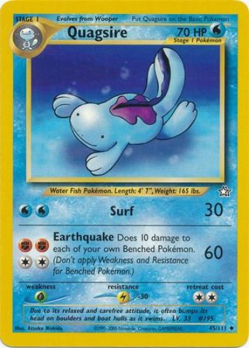 Pokemon Card - Neo Genesis 45/111 - QUAGSIRE (uncommon) (Mint)