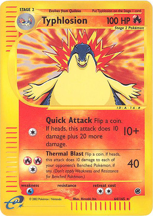 Pokemon Card - Expedition 64/165 - TYPHLOSION (reverse holo) (Mint): Sell2BBNovelties.com: Sell TY Beanie Babies, Action Figures, Barbies, Cards & Toys selling online Pokemon Card - Expedition 64/165 - TYPHLOSION (reverse holo) (Mint): Sell2BBNovelties.com: Sell TY Beanie Babies, Action Figures, Barbies, Cards & Toys selling online