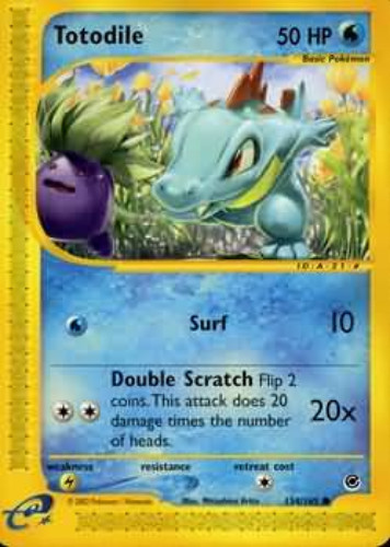 Pokemon Card Expedition 134 165 Totodile Common Mint Sell2bbnovelties Com Sell Ty Beanie Babies Action Figures Barbies Cards Toys Selling Online