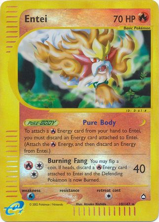 holographic entei pokemon card Entei - #244
