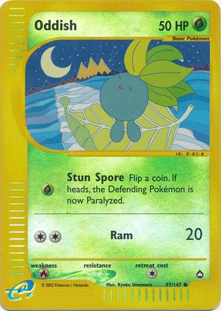 Pokemon Card - Aquapolis 97/147 - ODDISH (reverse holo) (Mint): Sell2BBNovelties.com: Sell TY Beanie Babies, Action Figures, Barbies, Cards & Toys selling online Pokemon Card - Aquapolis 97/147 - ODDISH (reverse holo) (Mint): Sell2BBNovelties.com: Sell TY Beanie Babies, Action Figures, Barbies, Cards & Toys selling online