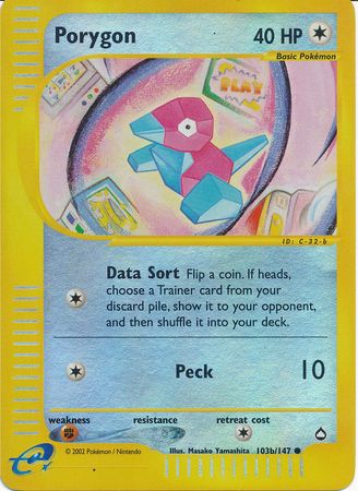 porygon pokemon card Pokemon Card - Aquapolis 103b/147