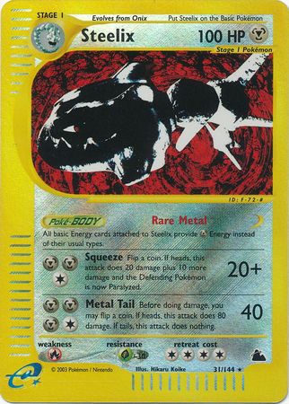 Pokemon Card - Skyridge 31/144 - STEELIX (reverse holo) (Mint):  Sell2BBNovelties.com: Sell TY Beanie Babies, Action Figures, Barbies, Cards  & Toys selling online