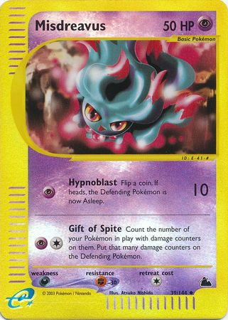 Pokemon Card - Skyridge 39/144 - MISDREAVUS (reverse holo) (Mint):  Sell2BBNovelties.com: Sell TY Beanie Babies, Action Figures, Barbies, Cards  & Toys selling online