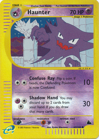 Pokemon Card - Skyridge 63/144 - HAUNTER (reverse holo) (Mint): Sell2BBNovelties.com: Sell TY Beanie Babies, Action Figures, Barbies, Cards & Toys selling online Pokemon Card - Skyridge 63/144 - HAUNTER (reverse holo) (Mint): Sell2BBNovelties.com: Sell TY Beanie Babies, Action Figures, Barbies, Cards & Toys selling online
