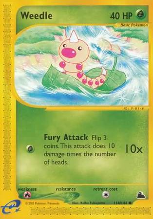 Pokemon Card - Skyridge 114/144 - WEEDLE (common) (Mint):  Sell2BBNovelties.com: Sell TY Beanie Babies, Action Figures, Barbies, Cards  & Toys selling online
