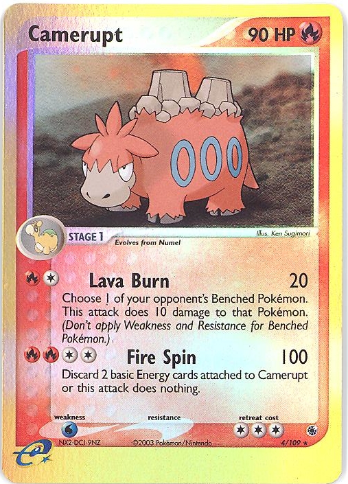 Pokemon Card - Ruby & Sapphire 4/109 - CAMERUPT (reverse holo) (Mint)