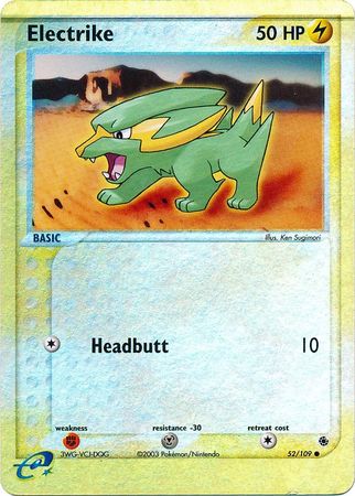 Pokemon Card - Ruby & Sapphire 52/109 - ELECTRIKE (reverse holo) (Mint)