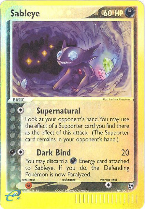 Pokemon Card - Sandstorm 10/100 - SABLEYE (reverse holo) (Mint):  Sell2BBNovelties.com: Sell TY Beanie Babies, Action Figures, Barbies, Cards  & Toys selling online