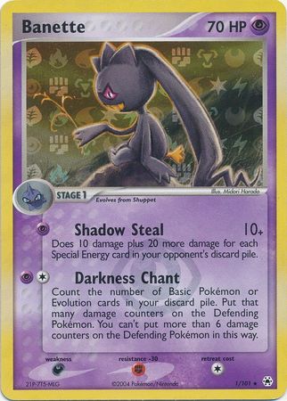 Pokemon Card - Hidden Legends 1/101 - BANETTE (reverse holo) (Mint)