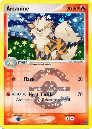 arcanine holo pokemon card Pokemon Card - Fire Red & Leaf Green 18/112