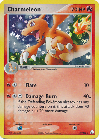 Pokemon Card - Fire Red & Leaf Green 31/112 - CHARMELEON (reverse holo)  (Mint): Sell2BBNovelties.com: Sell TY Beanie Babies, Action Figures,  Barbies, Cards & Toys selling online