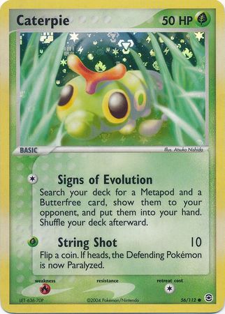 caterpie pokemon card holographic - KDJL-QR-013 Holo Rare Common Card Type Caterpie - 001/159 - Journey