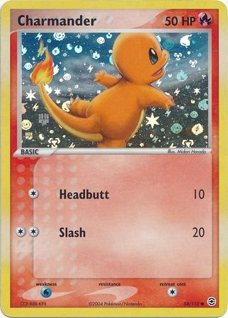 Pokemon Card - Fire Red & Leaf Green 58/112 - CHARMANDER (reverse holo) (Mint)