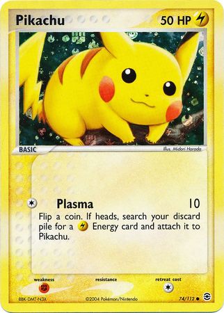 pikachu and red pokemon card Pokemon Card - Fire Red & Leaf Green 74/112