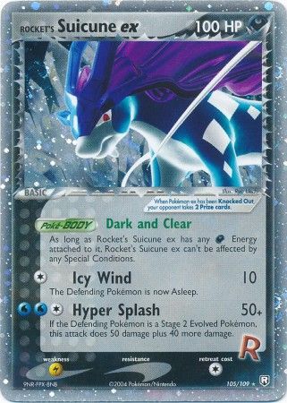 Pokemon Card - Team Rocket Returns 105/109 - ROCKET'S SUICUNE EX (rare)  (Mint): Sell2BBNovelties.com: Sell TY Beanie Babies, Action Figures,  Barbies, Cards & Toys selling online