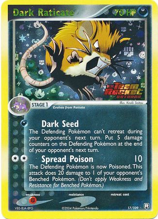 Pokemon Card - Team Rocket Returns 17/109 - DARK RATICATE (reverse holo) (Mint): Sell2BBNovelties.com: Sell TY Beanie Babies, Action Figures, Barbies, Cards & Toys selling online Pokemon Card - Team Rocket Returns 17/109 - DARK RATICATE (reverse holo) (Mint): Sell2BBNovelties.com: Sell TY Beanie Babies, Action Figures, Barbies, Cards & Toys selling online