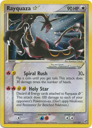 Pokemon Card - Deoxys 107/107 - RAYQUAZA GOLD STAR (holo-foil) (Mint):  Sell2BBNovelties.com: Sell TY Beanie Babies, Action Figures, Barbies, Cards  & Toys selling online