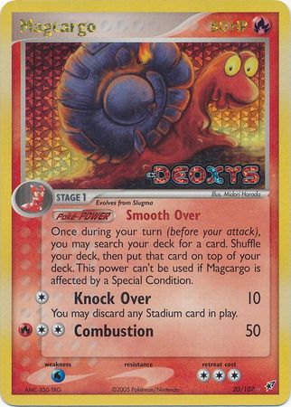 Pokemon Card - Deoxys 20/107 - MAGCARGO (reverse holo) (Mint):  Sell2BBNovelties.com: Sell TY Beanie Babies, Action Figures, Barbies, Cards  & Toys selling online