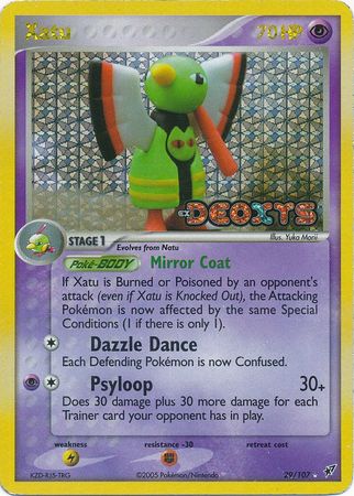 Pokemon Card - Deoxys 29/107 - XATU (reverse holo) (Mint):  Sell2BBNovelties.com: Sell TY Beanie Babies, Action Figures, Barbies, Cards  & Toys selling online